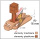 AH Hardt AH-08092 - Держатель на металлический лист, H=4 cm, проволока Ø 6-8 mm, медь/латунь